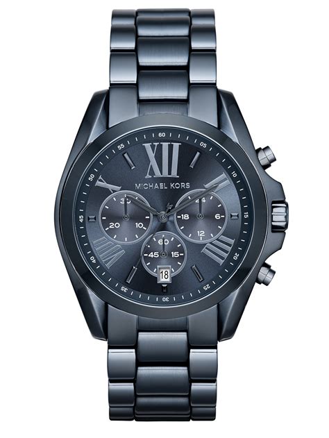 Michael Kors Bradshaw Blue Chronograph Stainless Steel Watch .